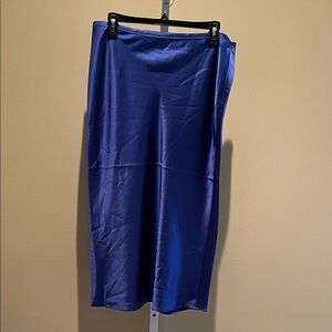 Trina Turk Royal Blue Satin Slip Skirt